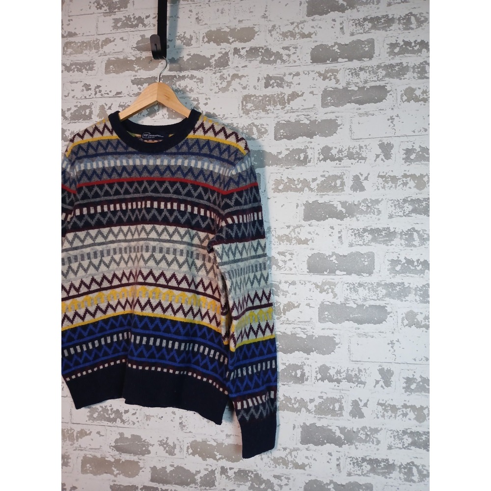 90's Nordic Lambswool‎ Fair Isle Sweater Large Soft Cozy Preppy Ski Grunge - Picture 6 of 16